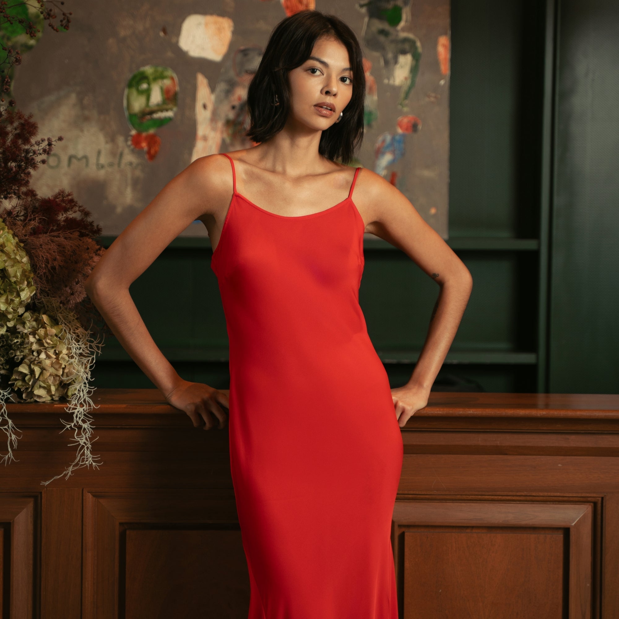 marlowe-silk-slip-dress #color:Chili Oil