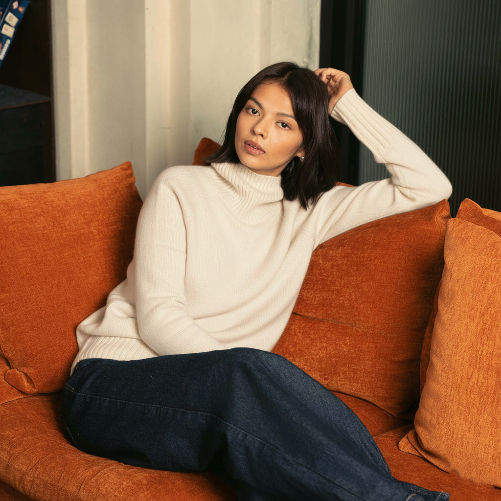 Emma Cashmere Relaxed Turtleneck Sweater