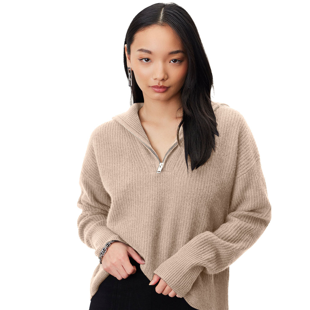 Sophia Cashmere Quarter Zip Pullover