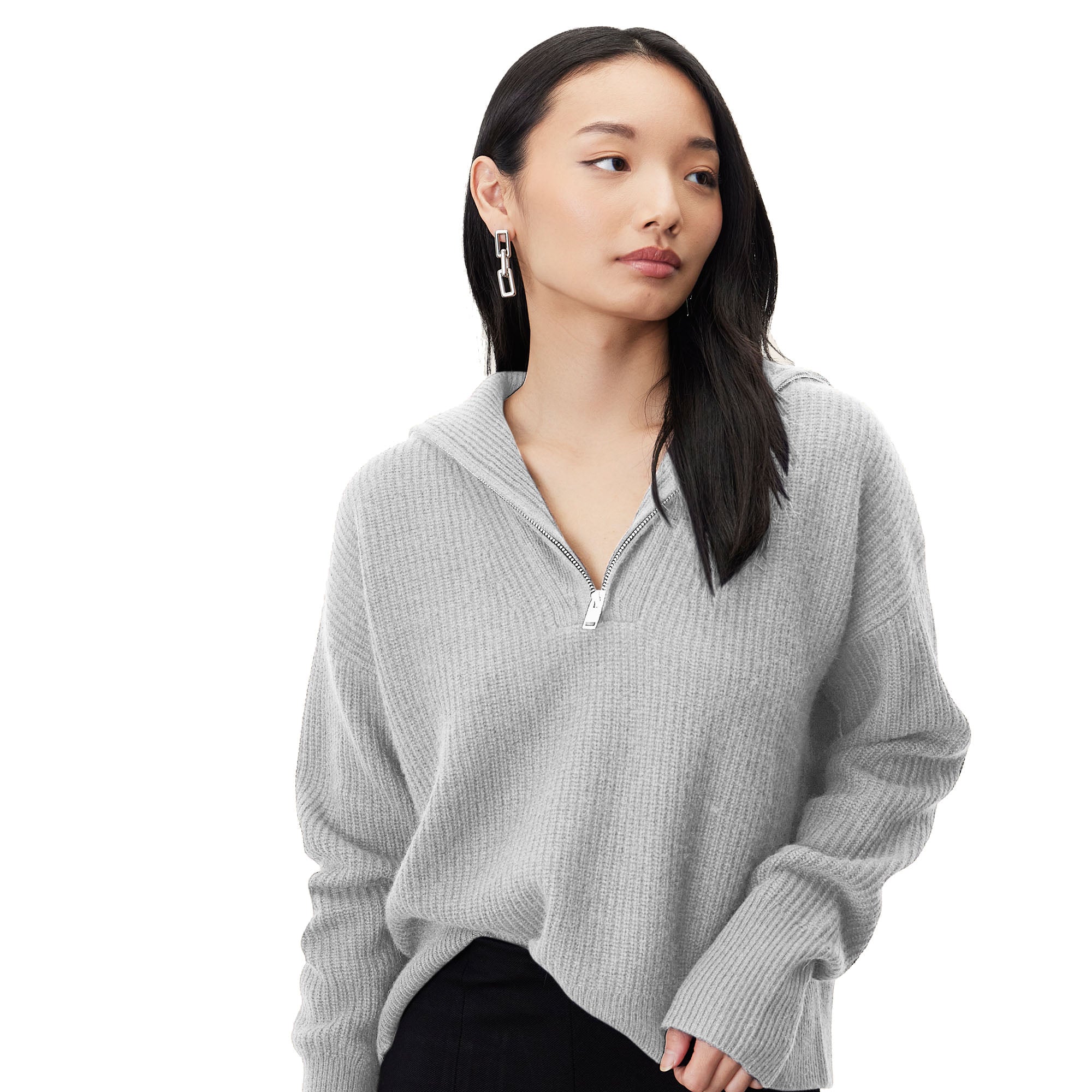 Sophia Cashmere Quarter Zip Pullover