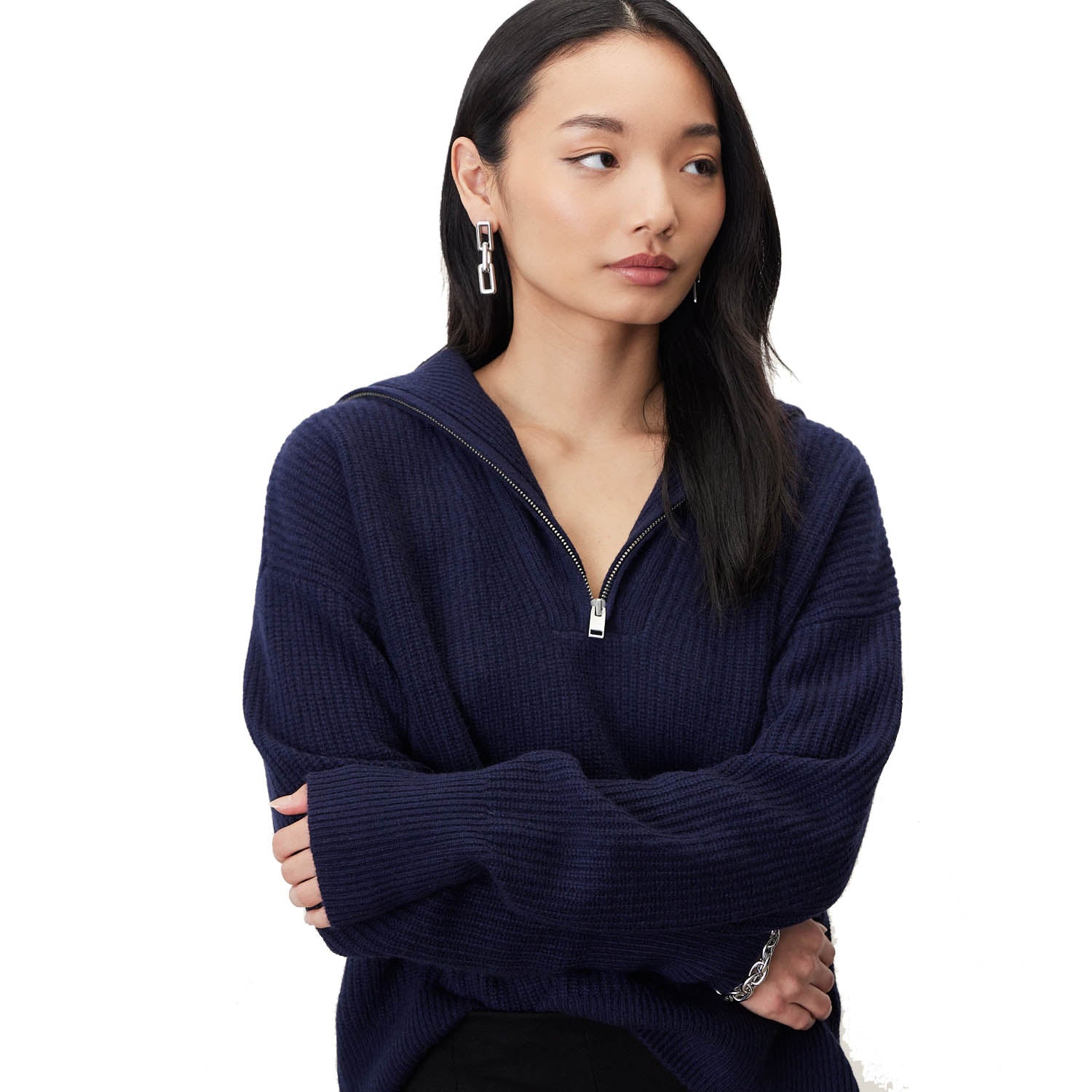 Sophia Cashmere Quarter Zip Pullover